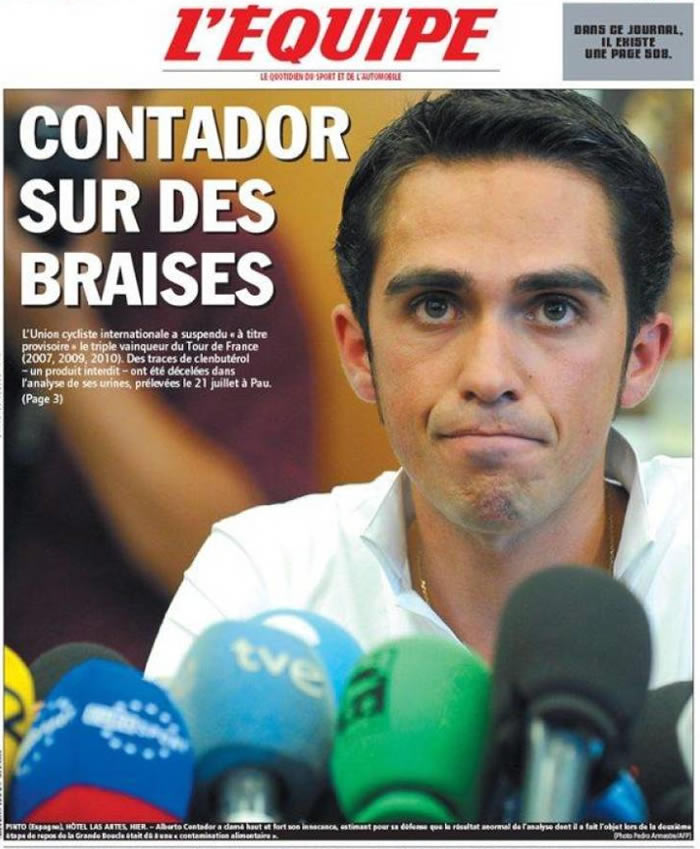 L'Équipe apunta a una transfusión de Contador