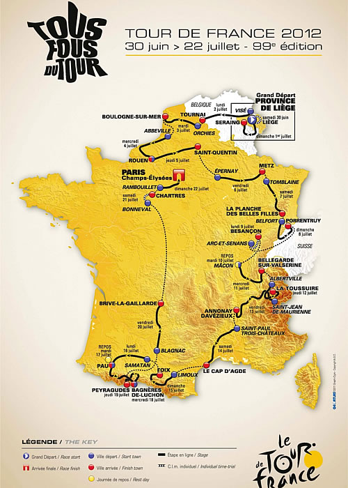 Tour 2012: cinco etapas de montaña y dos contrarreloj