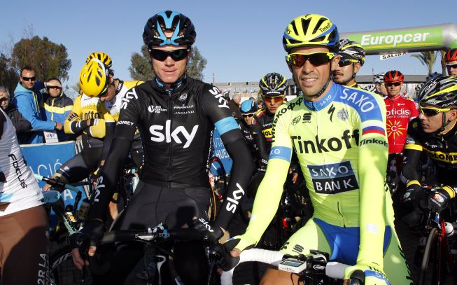 Primera foto del año de Alberto Contador y Chris Froome