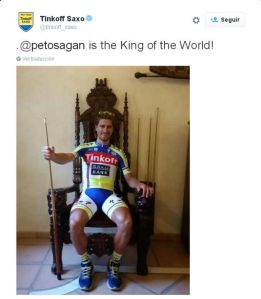El pelotón se rinde a Peter Sagan en las redes sociales