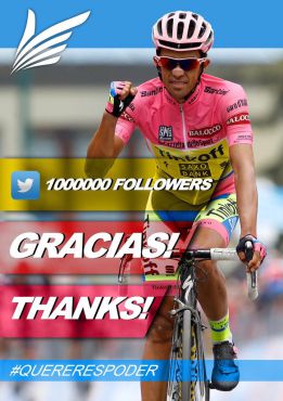 Alberto Contador ya suma un millón de seguidores en Twitter