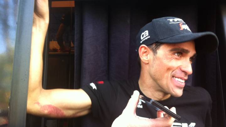 Contador: "Ha sido una caída mala, pasaré mala noche"