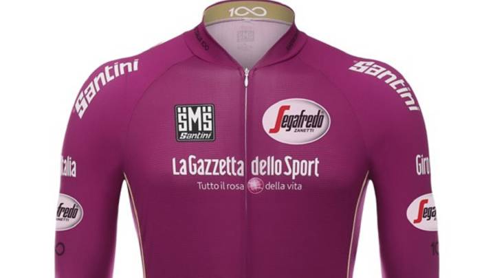 Imagen de la Maglia Ciclamino, que el Giro de Italia otorgará para distinguir al ganador de la clasificación de los puntos.
