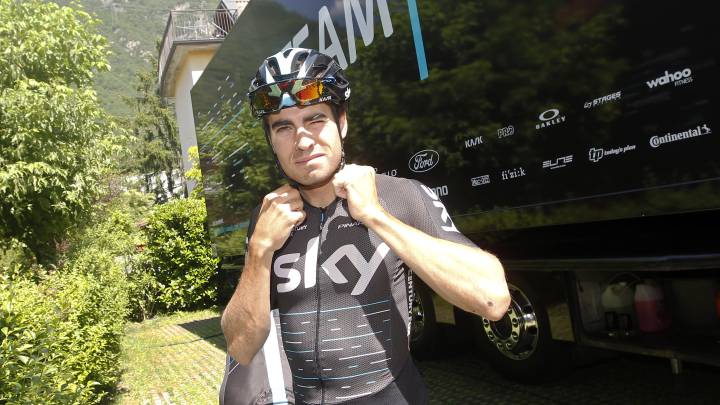 Mikel Landa posa para AS durante la jornada de descanso del Giro de Italia en Bérgamo.