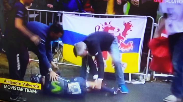 Valverde sufre una dura caída y abandona el Tour de Francia