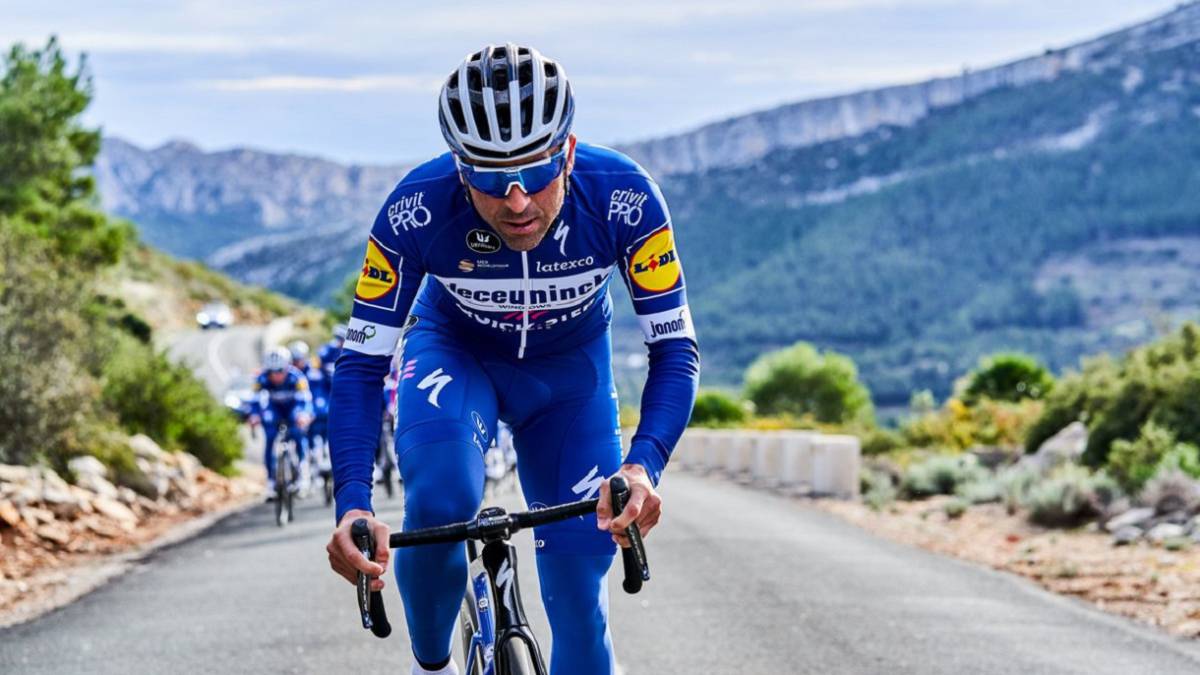 Maxi Richeze rueda durante un entrenamiento con el Deceuninck Quick-Step.