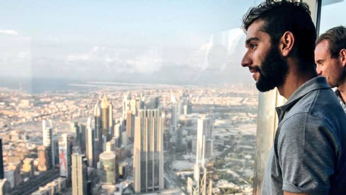 El sprinter colombiano Fernando Gaviria, durante la concentración del UAE Emirates en Dubai.