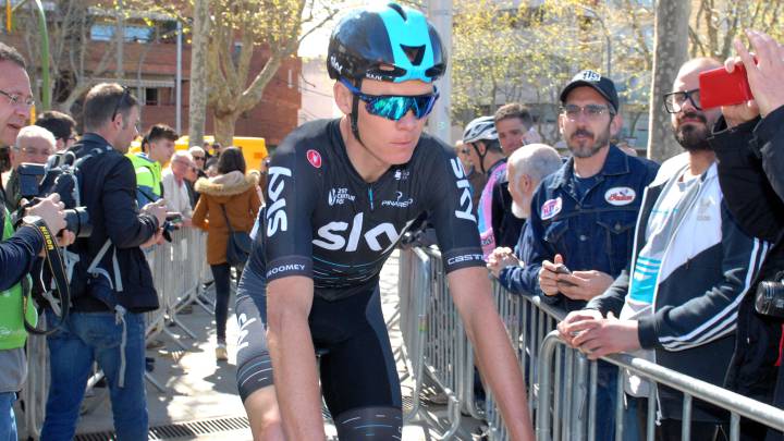 Chris Froome, antes de tomar la salida en una etapa de la Volta a Catalunya 2017.