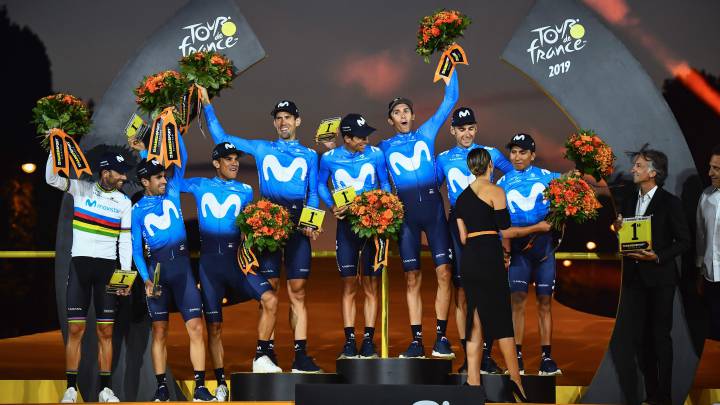 Movistar Team, campeón por equipos del Tour.
