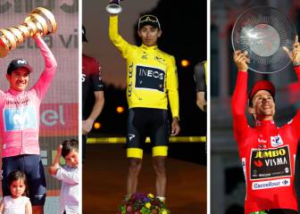 Carapaz, Bernal y Roglic: tres ganadores diferentes en las grandes vueltas
