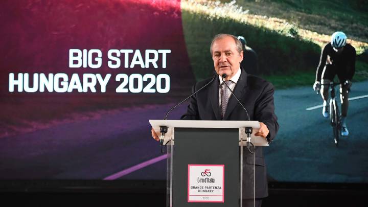El director del Giro de Italia Mauro Vegni durante la presentación de Budapest como Gran Salida del Giro de Italia 2020.
