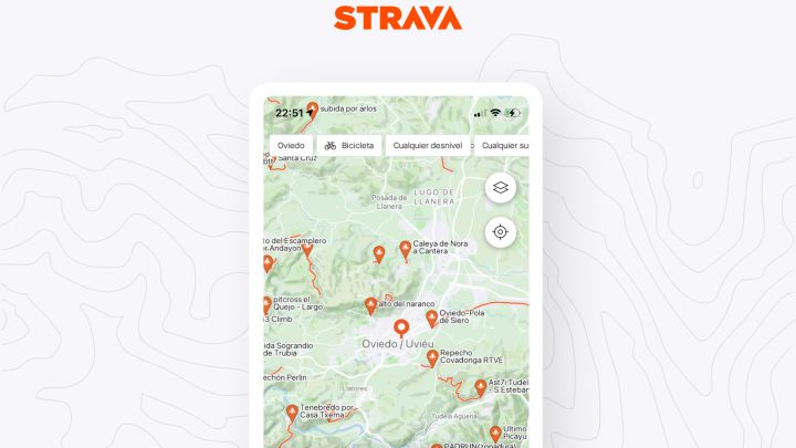 Imagen de la nueva pestaña de Mapas de la red social Strava.
