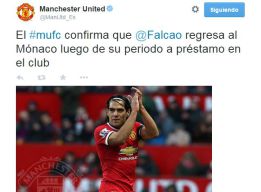 Manchester United: Falcao no se queda y regresa al Mónaco