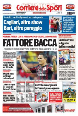 La prensa italiana se rinde ante el primer doblete de Carlos Bacca