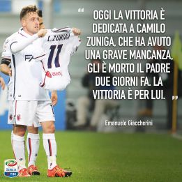 Giaccherini dedica gol a Zúñiga por fallecimiento de su padre
