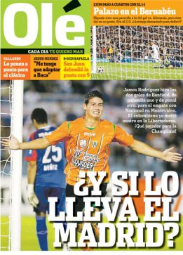 Olé sobre James, hace 6 años: ¿Y si lo lleva el Real Madrid?