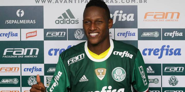 Yerry Mina llegó este semestre a Palmeiras de Brasil tras su paso exitoso por Independiente Santa Fe,