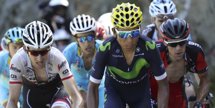 Nairo Quintana llegó en el quinto lugar de la etapa, es tercero en la general y por primera vez cruzó la meta primero que Chris Froome.