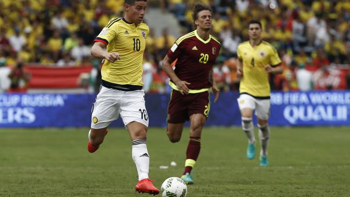 James estuvo ausente ante Paraguay y Uruguay