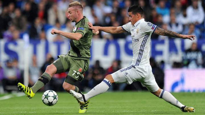 James Rodríguez juega 62 minutos y sale entre aplausos del Bernabéu; el colombiano completa tres partido en Champions League