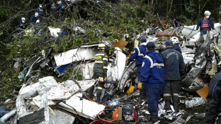 Así quedó el avión de Lamia.
