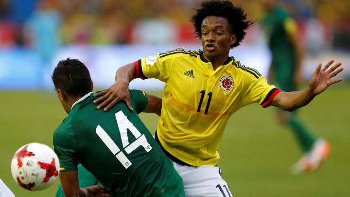 Juan Guillermo Cuadrado, uno de los mejores de Colombia ante Bolivia en Barranquilla.