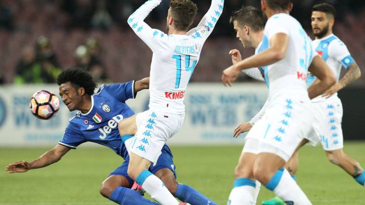 Juan Guillermo Cuadrado jugó los 90 minutos ante Napoli en la semifinal de la Copa Italia