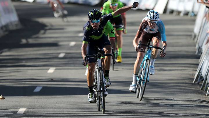 El español Alejandro Valverde ganó la etapa reina y su compatriota Samuel Sánchez sufrió una dura caída. En la general, Rigo es segundo.