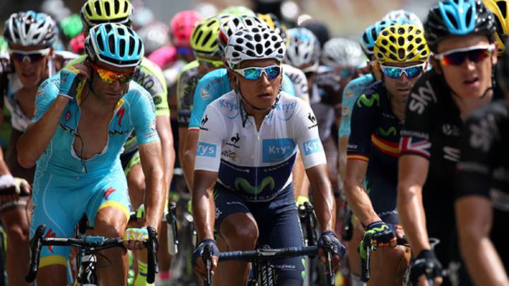 Nairo Quintana y Michele Scarponi