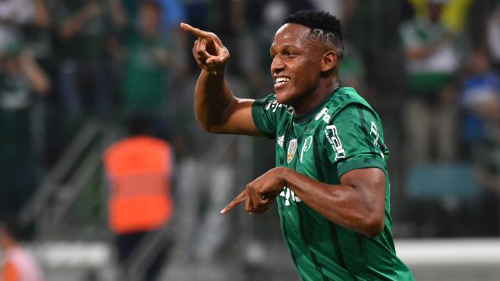 Yerry Mina fue una de las figuras del Palmeiras ante Tucumán.