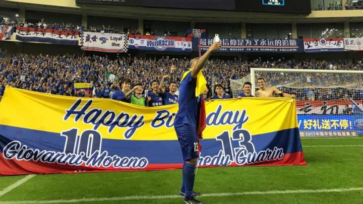 Fredy Guarín festejó su cumpleaños número 31 con la renovación del contrato con el Shanghai Shenhua hasta 2019 y un doblete en el 8-1 sobre Liaoning Hongyun