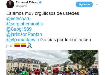 Falcao orgulloso de los ciclistas colombianos