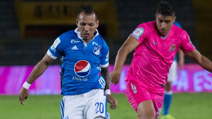 Juan Guillermo Domínguez, jugador de Millonarios, equipo que empató 1-1 ante Tigres en Liga Águila.