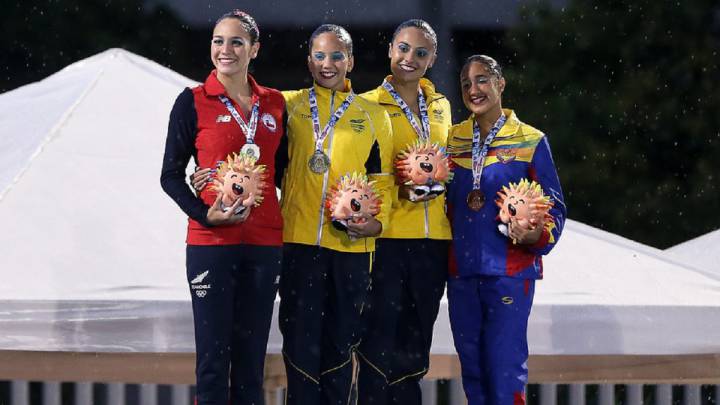 Estefanía Álvarez y Mónica Arango, representantes de Colombia en nado sincronizado en los Juegos Bolivarianos 2017