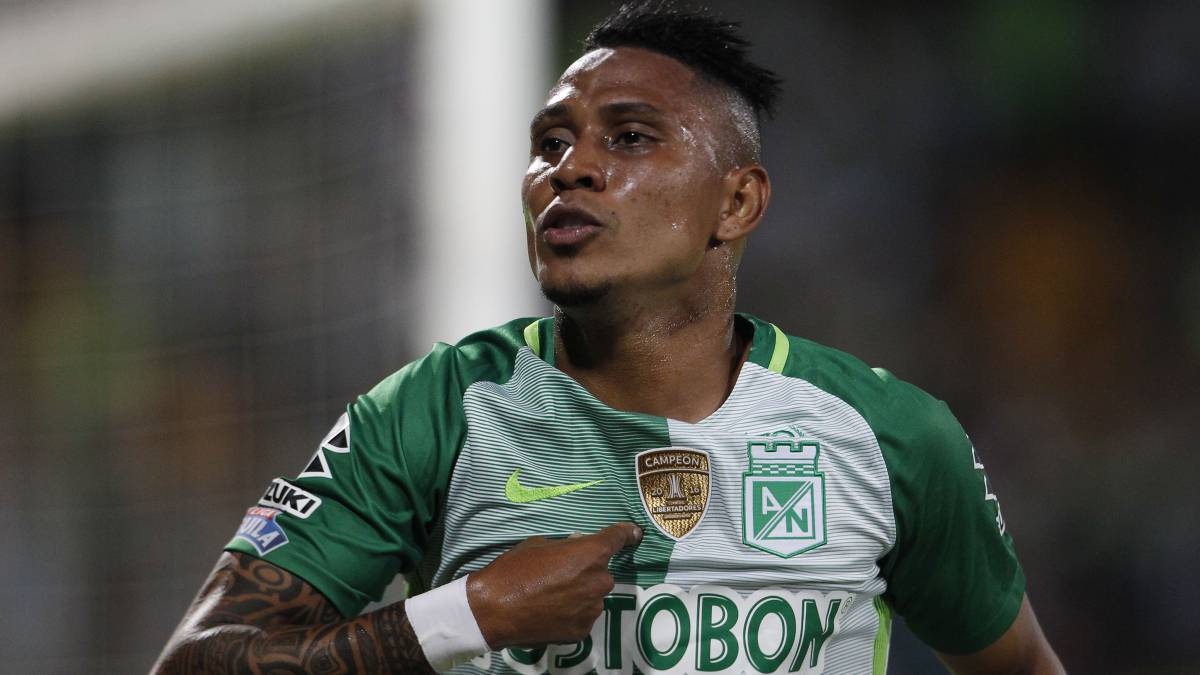 Arley Rodríguez celebra un gol. El jugador se irá de Nacional y podría ir a Racing