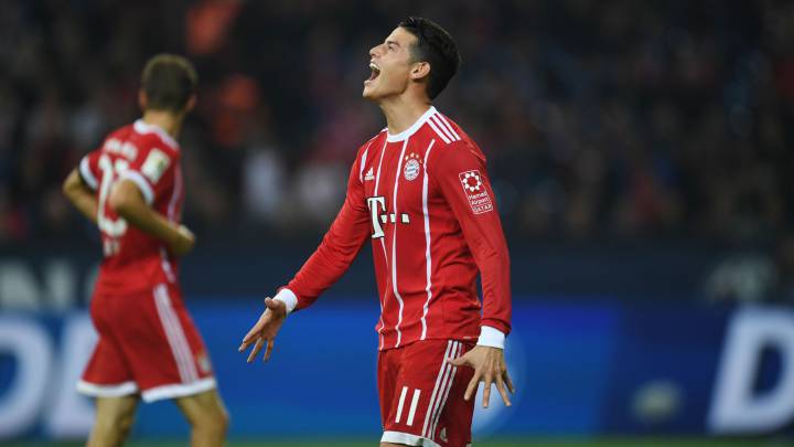 James Rodríguez sigue bajo observación médica y no entrena con el Bayern Múnich por la conmoción cerebral leve sufrida en la derrota ante Borussia Monchengladbach