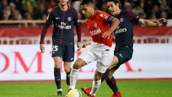 Falcao en el partido entre Mónaco (1-2) PSG