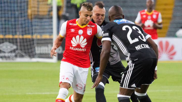 Juan Daniel Roa y Juan Guillermo Domínguez, rivales en el Santa Fe vs Millonarios