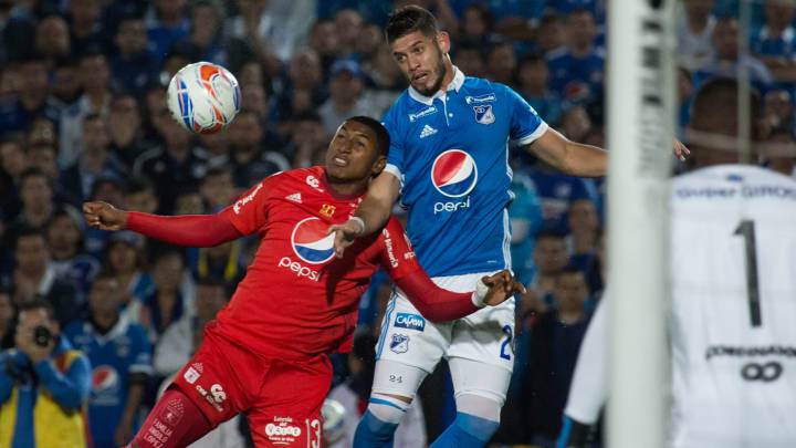 Millonarios 0-0 América. Matías de Los Santos y Juan Camilo Angulo