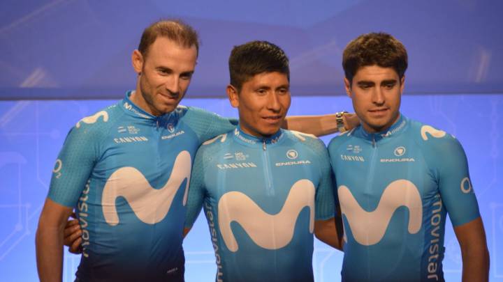 Nairo Quintana fue presentado junto al Movistar para la nueva temporada