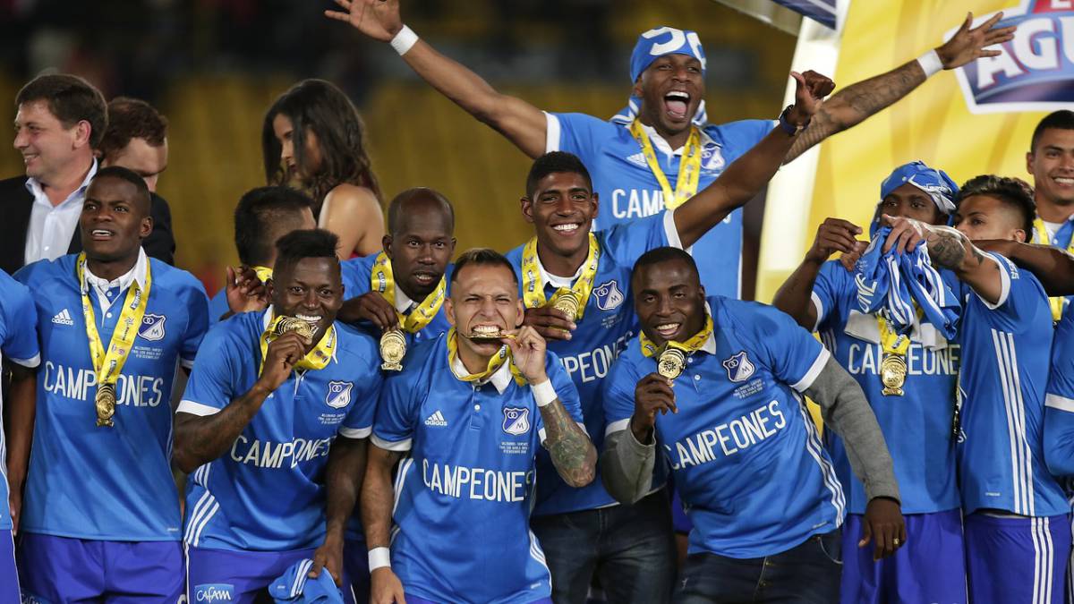Falcao también celebra el título de Millonarios.