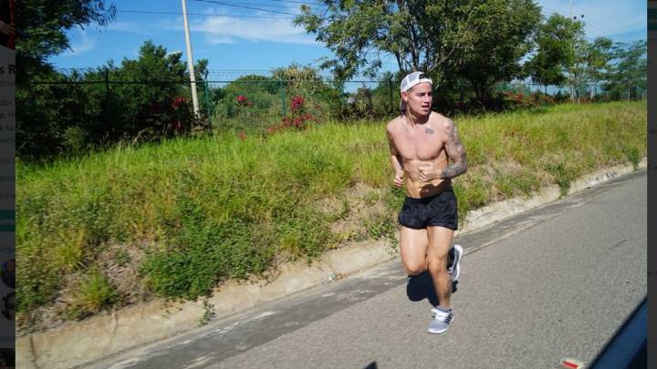 James Rodríguez entrena en Santa Marta el 25 de diciembre de 2017
