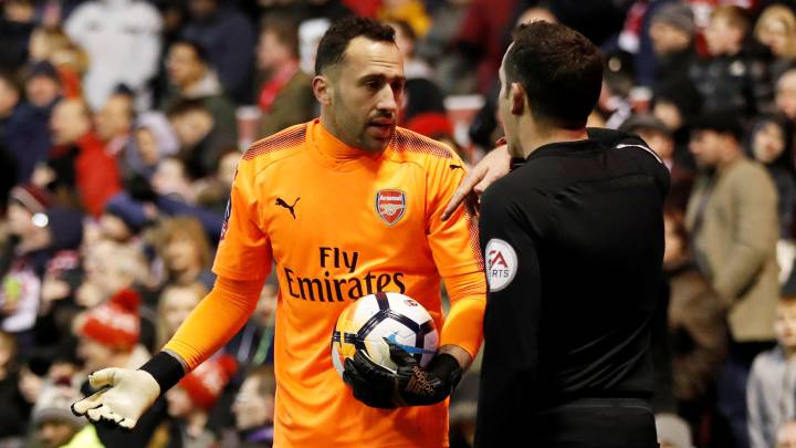 David Ospina en el partido ante Nottingham Forest por FA Cup