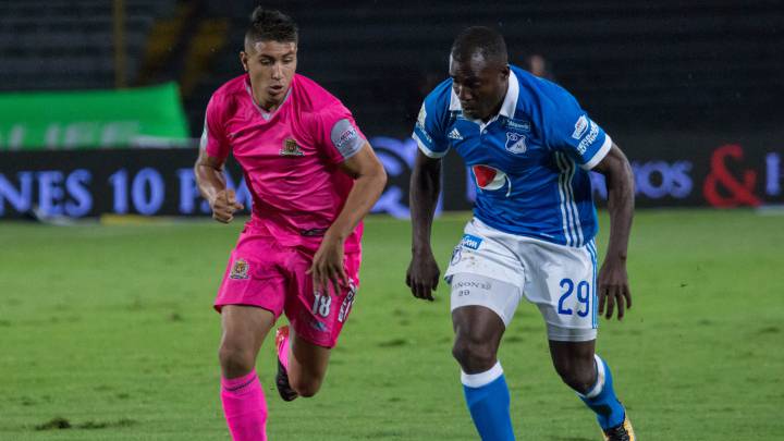 Eliser Quiñones volvió a las canchas con Millonarios tras superar una lesión de peroné.