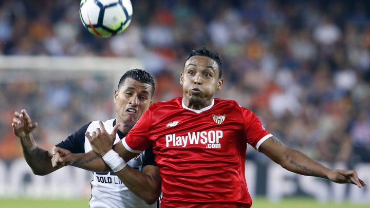 Jeison Murillo y Luis Fernando Muriel en Valencia vs Sevilla