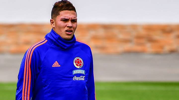 Juan Fernando Quintero en los entrenamientos de Colombia en Kazán