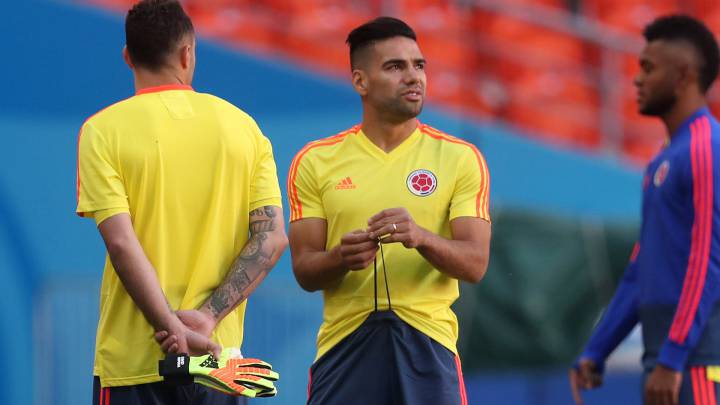 Falcao García en entrenamiento en Saransk
