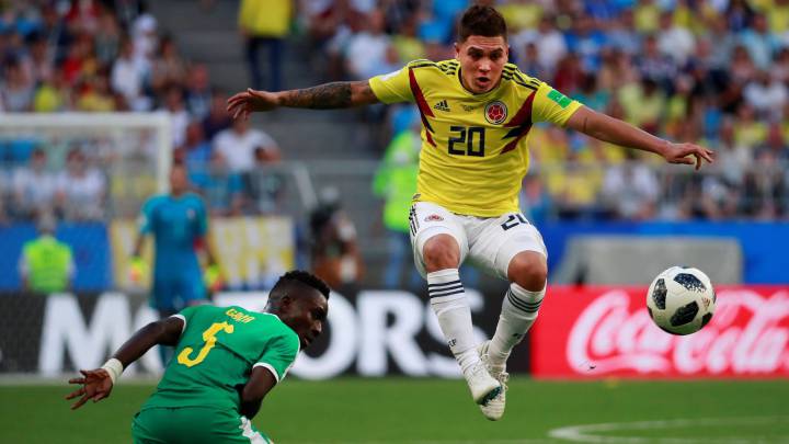 Juan Fernando Quintero en el partido ante Senegal