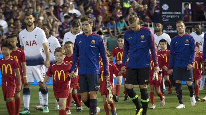 Dávinson Sánchez jugó el segundo tiempo el partido entre Tottenham y Barcelona, por la International Champions Cup, que se definió desde los penales