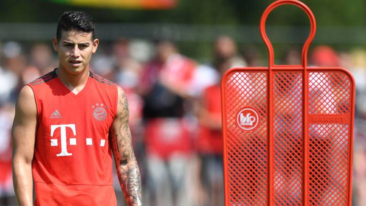 James Rodríguez en el entrenamiento del Bayern Múnich